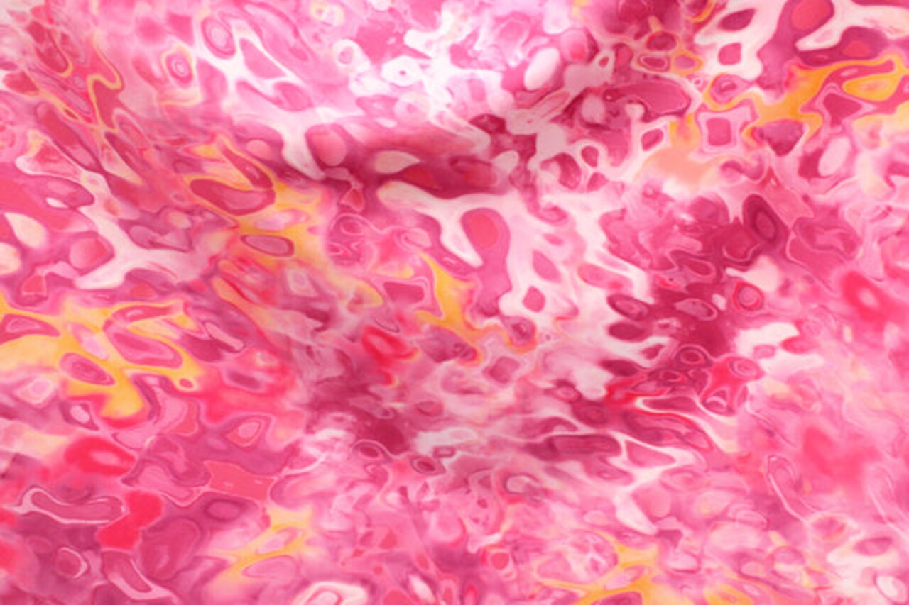 1 Yard Pink Lava Flow Stretch Fabric for Swimwear Dancewear Activewear and Costume Design 58" x 60" Inch Width